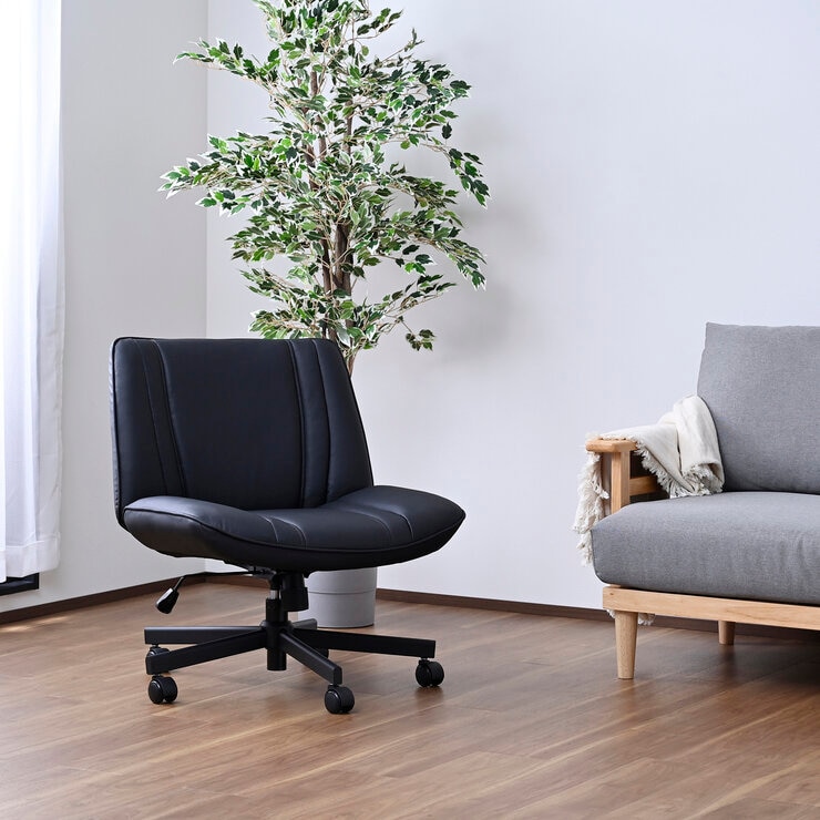 YAMAZEN ソファチェア あぐらがかける椅子 ブラック