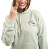 エル レディース ロゴ パーカー ライトブルーグレー L