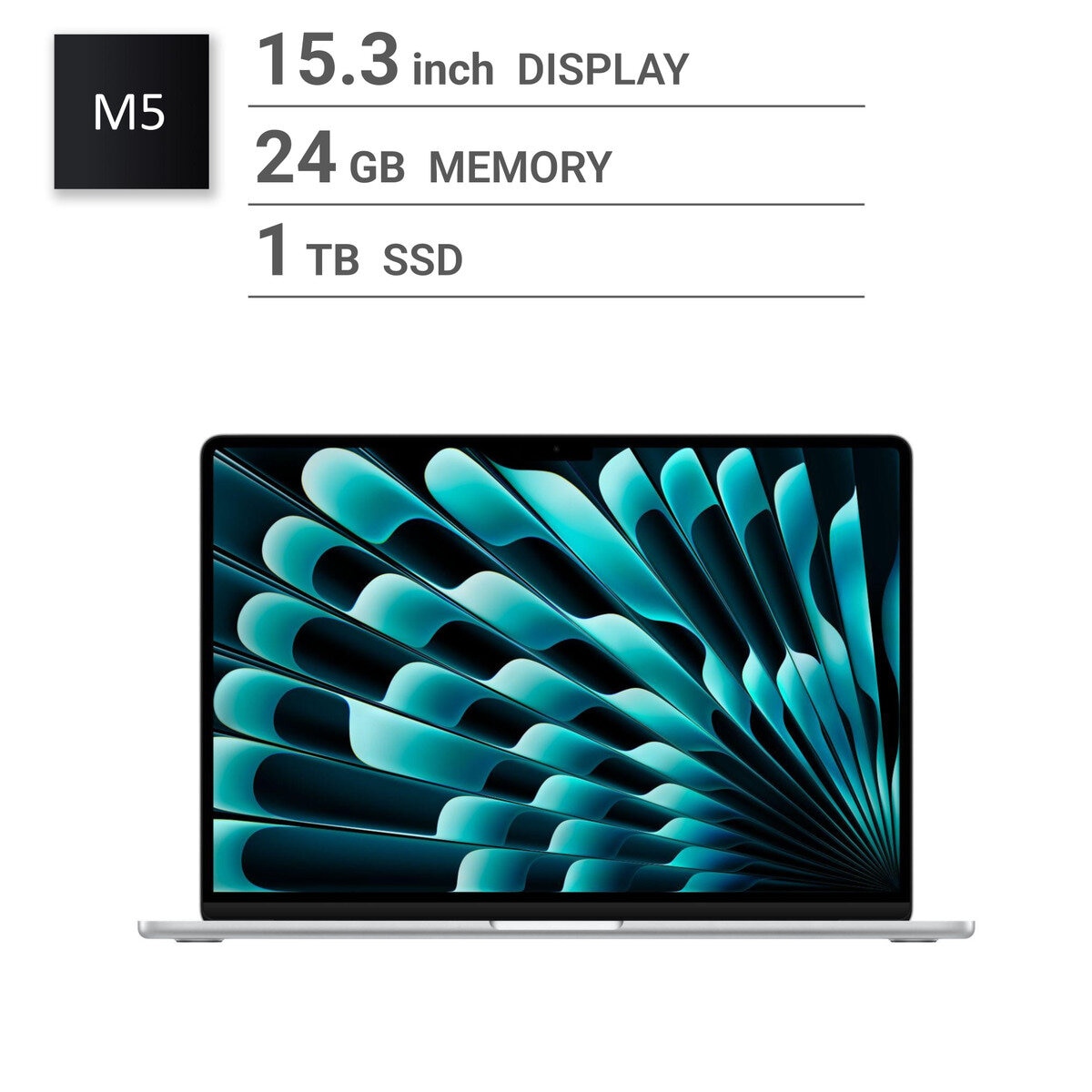 Apple/MacBook Air 15インチ/10コアCPU/ 10コアGPU/M5チップ /24GB/1TB SSD-シルバー