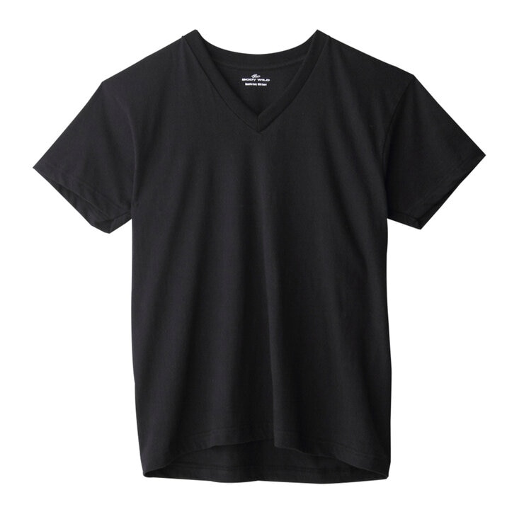 ボディワイルド Vネック Tシャツ 4枚組 ブラック XL ボディワイルド Vネック Tシャツ 4枚組 ブラック XL