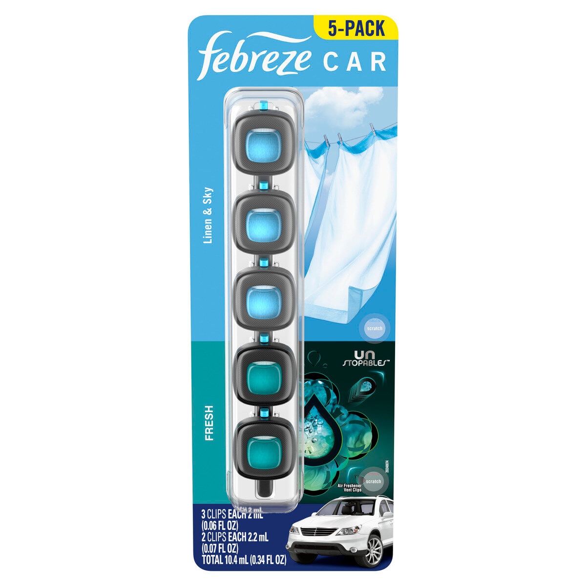 P&G ファブリーズ 車用芳香剤 カークリップ アソートパック 5個
