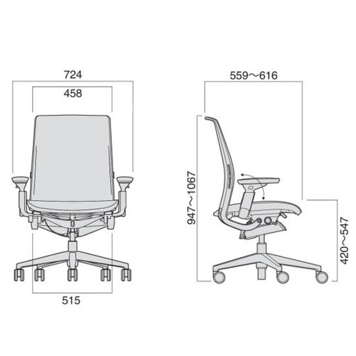 スチールケース シンクチェア プラチナフレーム エボニー