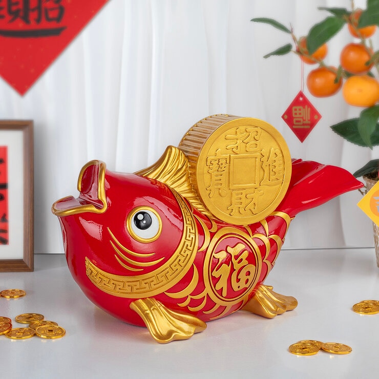 旧正月 魚型貯金箱 旧正月 魚型貯金箱