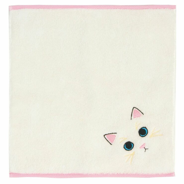 Uchinoko うちのニャンコ毛並ハンカチ 25cm x 25cm 4枚組 ミケ/白猫