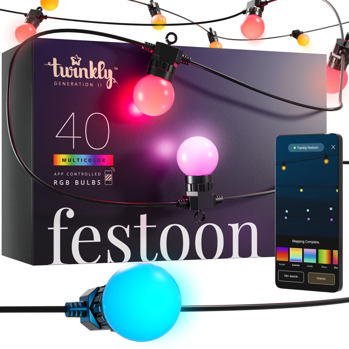 Twinkly(トゥインクリー) フェストーン 40 LED スマートデコレーションライト