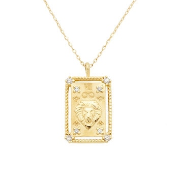 18K イエローゴールドタロットペンダント 「力」