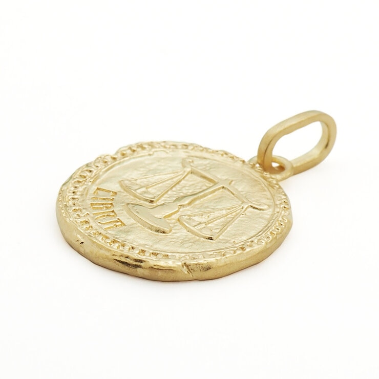 18Kイエローゴールド 星座ペンダントトップ てんびん座