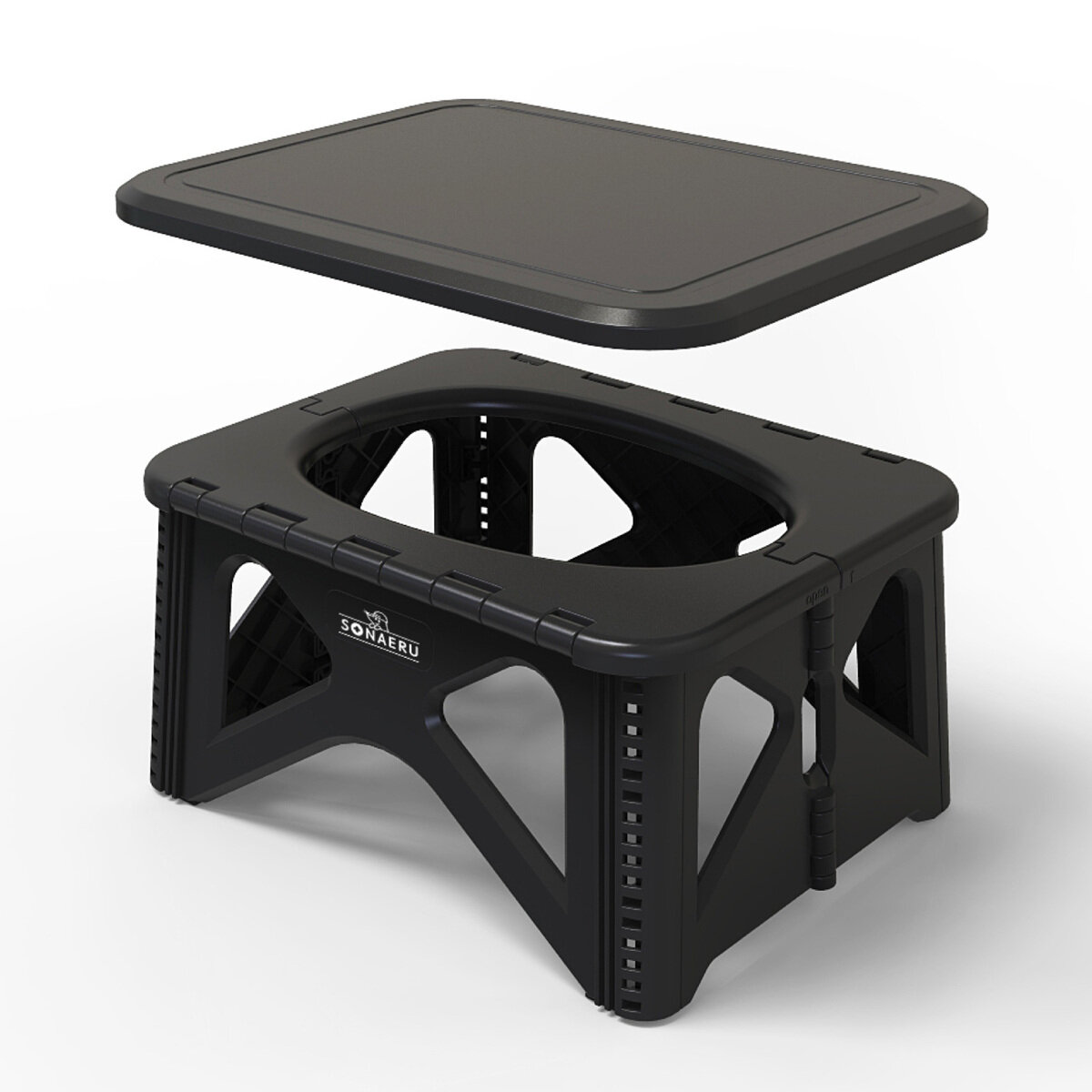 パイクスピーク ソナエル 救急トイレステップスツールセット Sサイズ 凝固剤/排泄袋付き ブラック