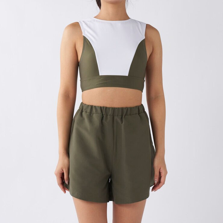 ラスティ レディース 水着4点セット カーキ LL