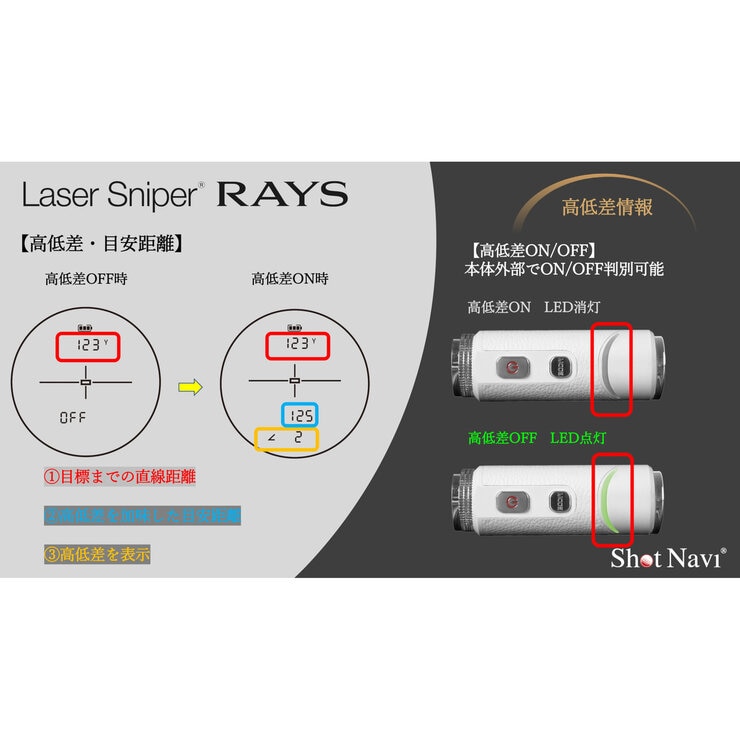 ショットナビ レーザースナイパー レイズ ゴルフ用 レーザー距離計測器 ショットナビ レーザースナイパー レイズ ゴルフ用 レーザー距離計測器