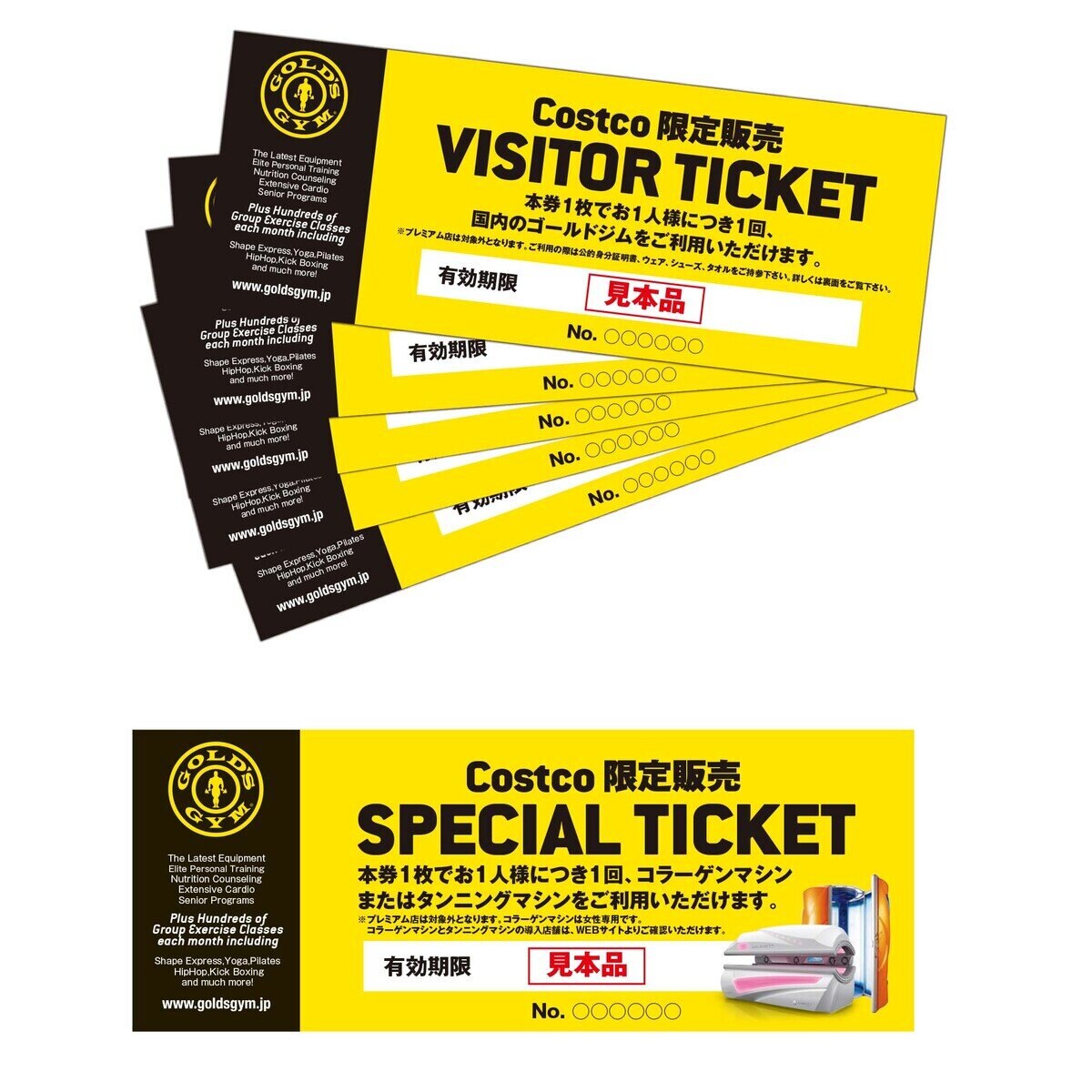 ゴールドジム ビジターチケット5枚＋スペシャルチケット1枚 | Costco Japan