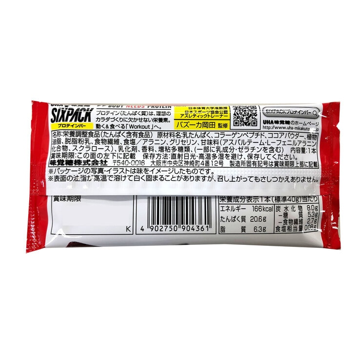 SIXPACKプロテインバー チョコレート味 10本入り SIXPACKプロテインバー チョコレート味 10本入り