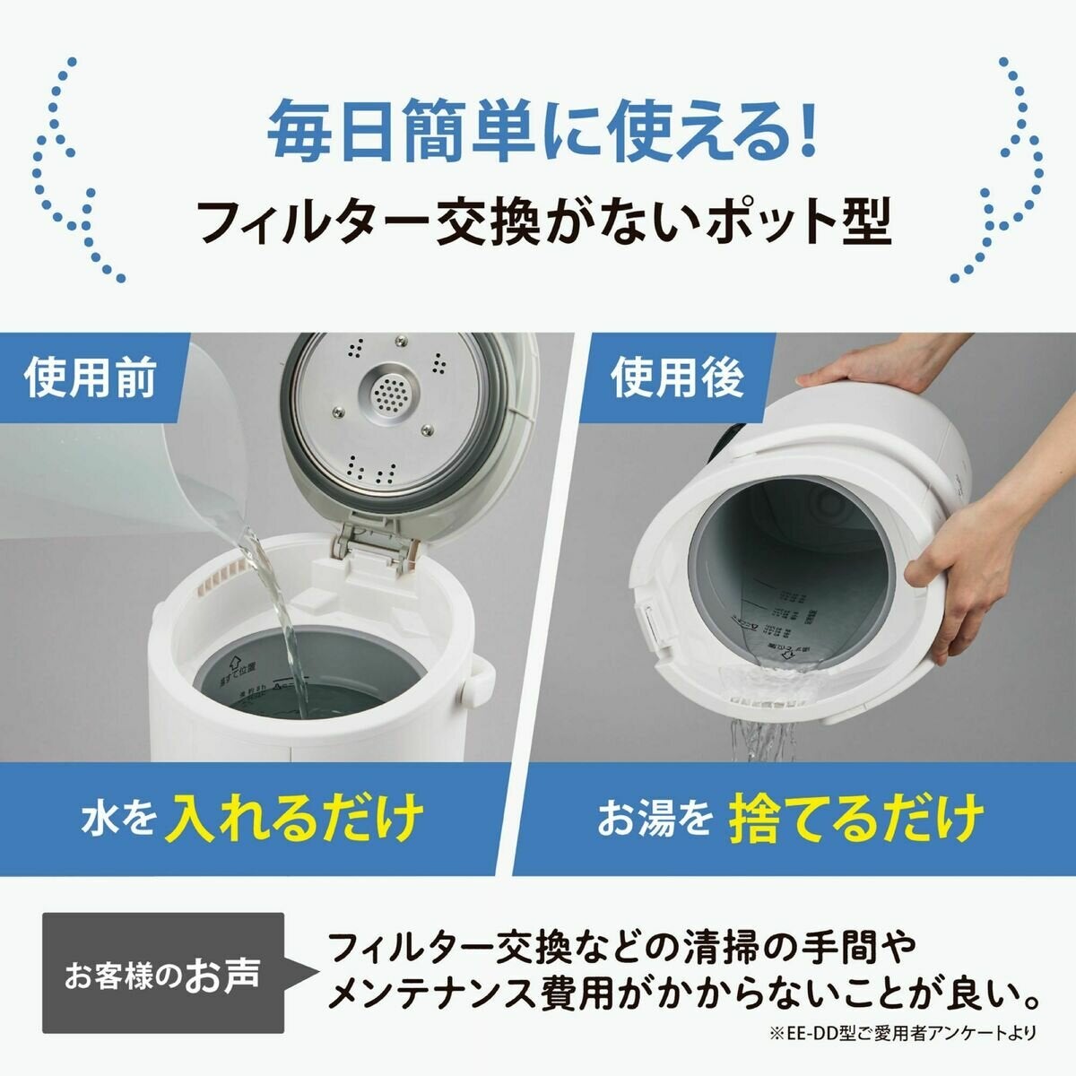 象印 スチーム式加湿器 4L EE-DG50-HA