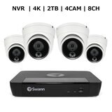 Swann（スワン）8CH 4K NVRシステム 2TB 4K 顔認識 ドームカメラ 4台セット