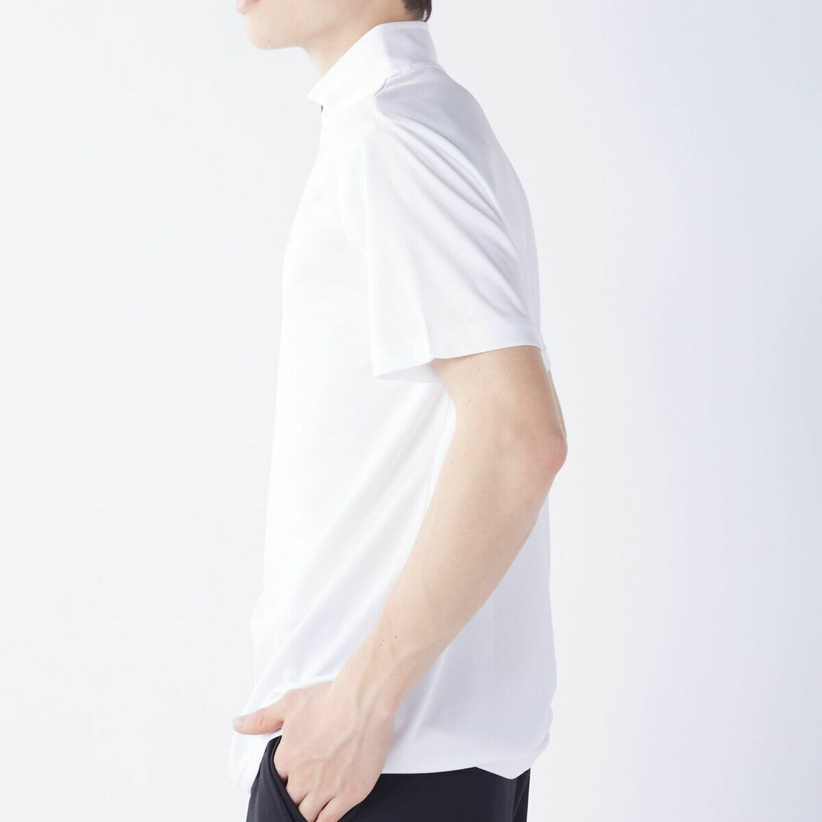 カッパ メンズ ハーフジップ 半袖 Tシャツ / ホワイト / LL