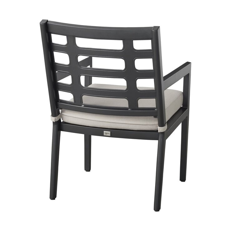 【ドリーム尾浜店】屋外用クッションダイニング7点セット　COS/アジオFormia　GY/BK　高さ(H) 74cm× 幅(W) 204cm× 奥行(D) 107cm ドリーム尾浜店】屋外用クッションダイニング7点セット COS/アジオ