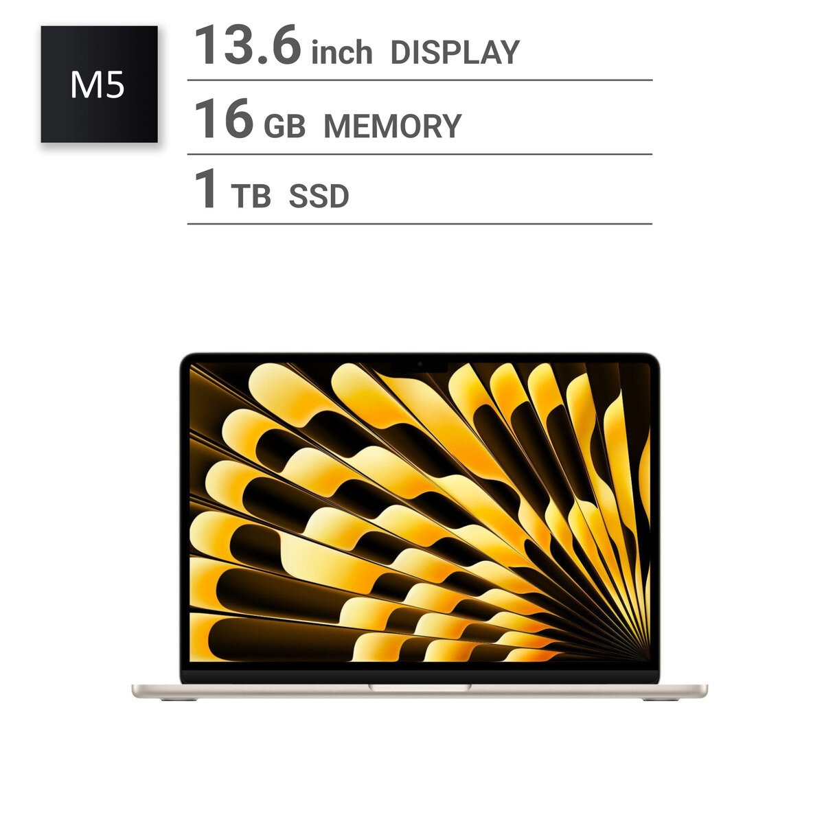 Apple/MacBook Air 13インチ/10コアCPU/ 10コアGPU/M5チップ /16GB/1TB SSD-スターライト Apple/MacBook Air 13インチ/10コアCPU/ 10コアGPU/M5チップ /16GB/1TB SSD-スターライト