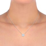 14K ホワイトゴールド 1.25カラット ダイヤモンド クローバー ネックレス