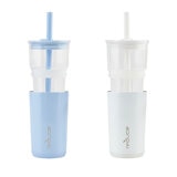 リデュース アスペン ガラス&ステンレス真空断熱タンブラー 591ml x 2本セット ライトブルー/ホワイト