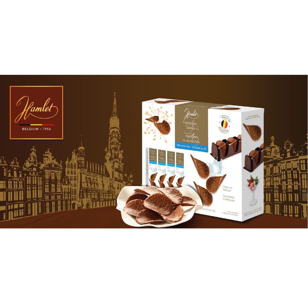 ハムレット ベルギー産 クリスピーチョコレート 4 x 125g