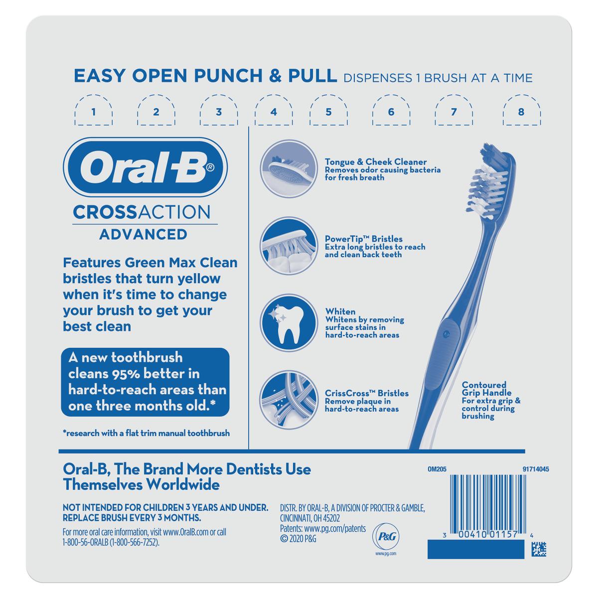 ORAL-B クロスアクション 歯ブラシ 8本セット ふつう