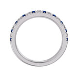 18K ホワイトゴールド 0.15カラット ダイヤモンド & ブルーサファイヤ リング