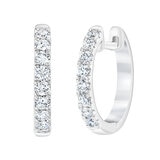 18K ホワイトゴールド 0.35カラット ダイヤモンド フープピアス