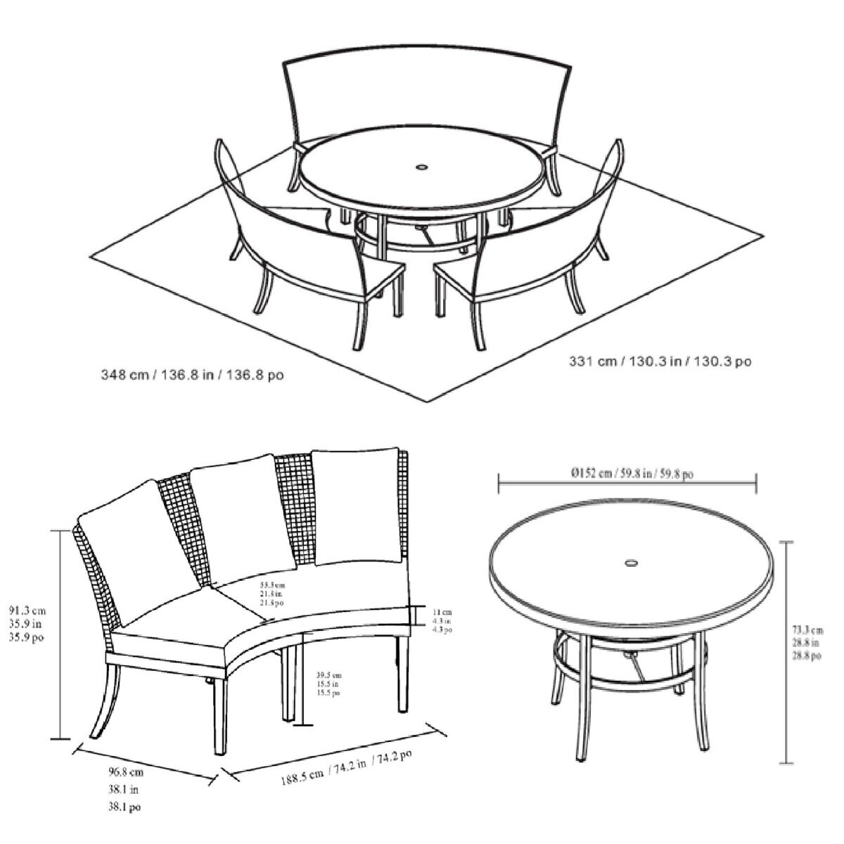 アジオ SEBASTIAN ソファベンチ 4点セット アジオ SEBASTIAN ソファベンチ 4点セット
