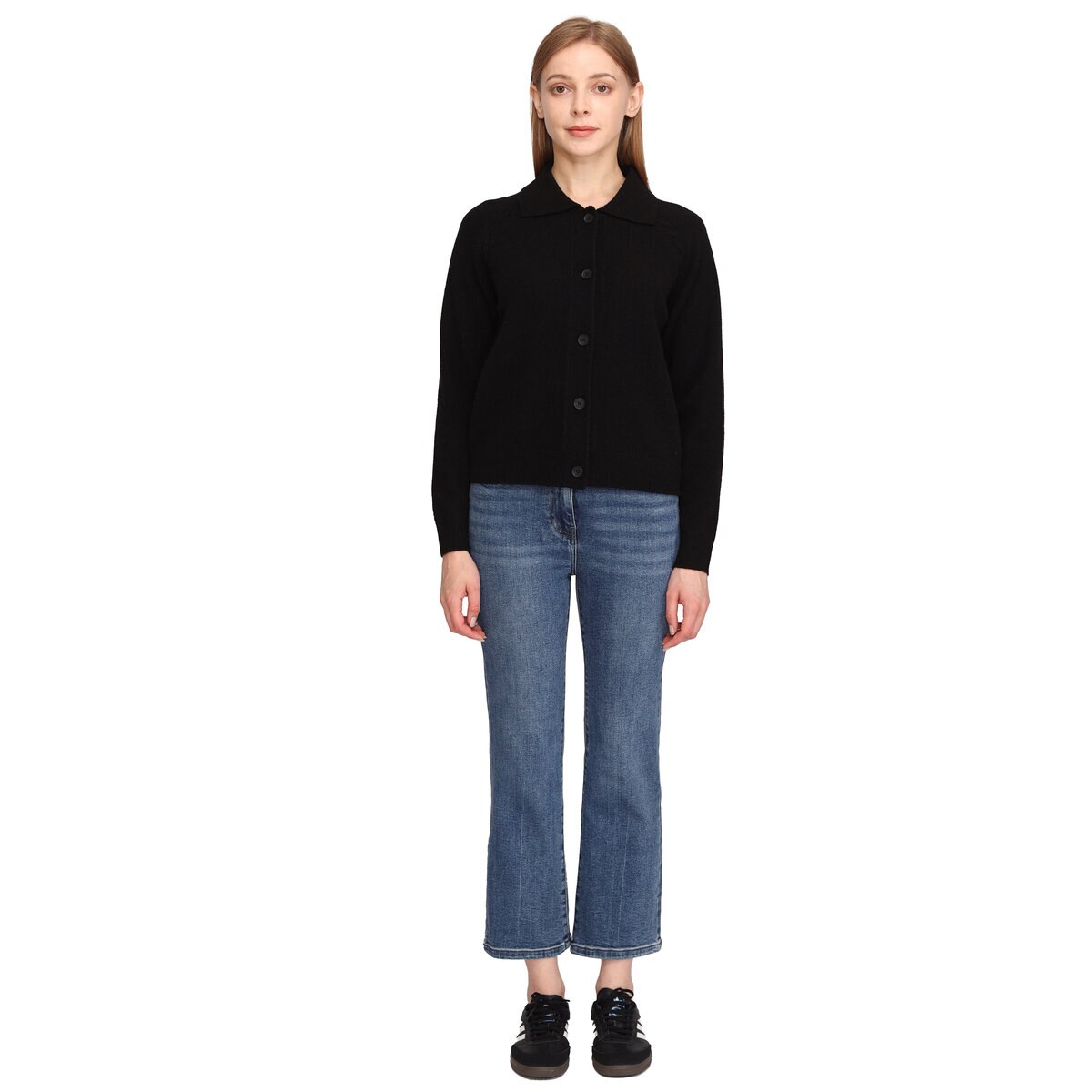 ソレツィア レディース ウール カーディガン ブラック M