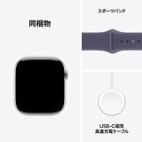 Apple Watch S11 GPS 46mmシルバーアルミニウムケースとパープルフォグスポーツバンド - S/M
