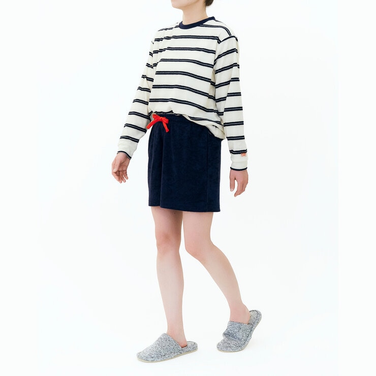 ヘインズ ウィメンズ ラウンジウェアセット オフホワイト/ネイビー L