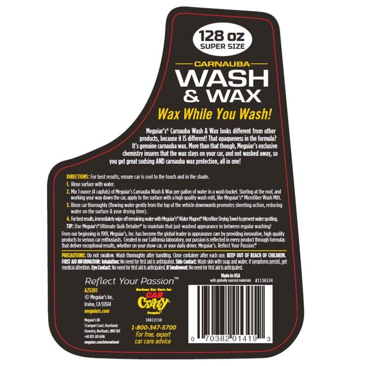 Meguiar's カーシャンプー ウォッシュ&ワックス 3.78 L Meguiar's カーシャンプー ウォッシュ&ワックス 3.78 L