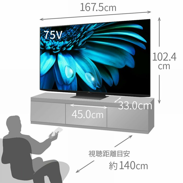 シャープ アクオス 75インチ 4K HDR液晶テレビ 4T-C75EL1 TV