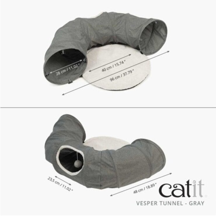 Catit キャットトンネル クッション付き グレー Catit キャットトンネル クッション付き グレー