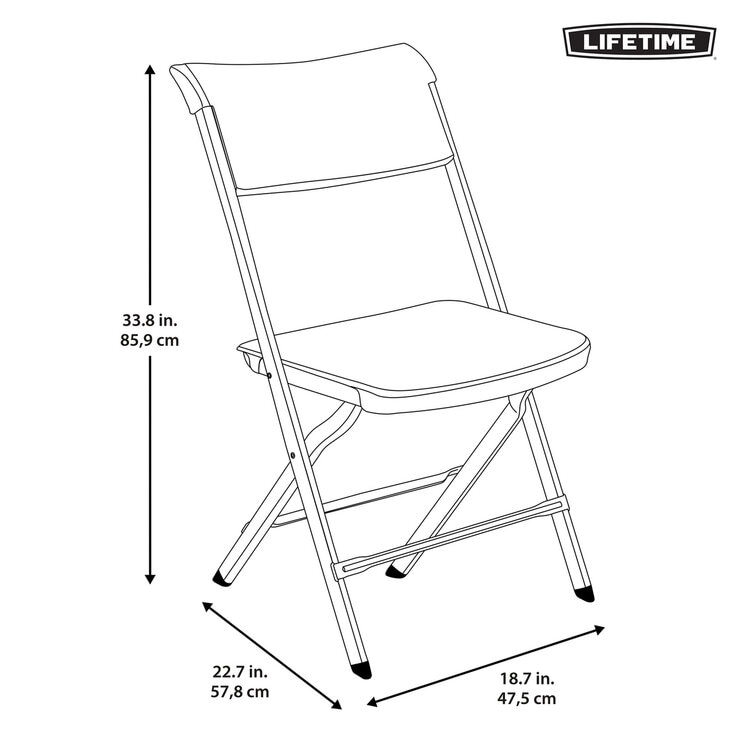 LIFETIME 折り畳み椅子 4脚セット アーモンド