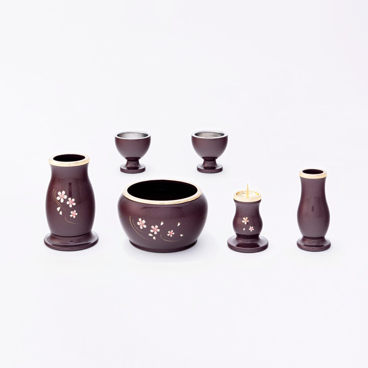 仏具 モーリス 6点セット 桜彫入 2.5