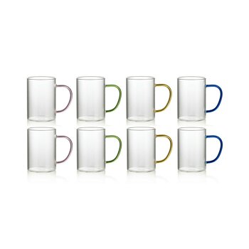 キングクリスタル カラーハンドルガラスカップ 8個