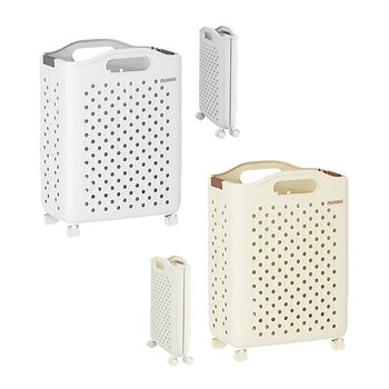 7Life ランドリーバスケット 折り畳み キャスター付き -S