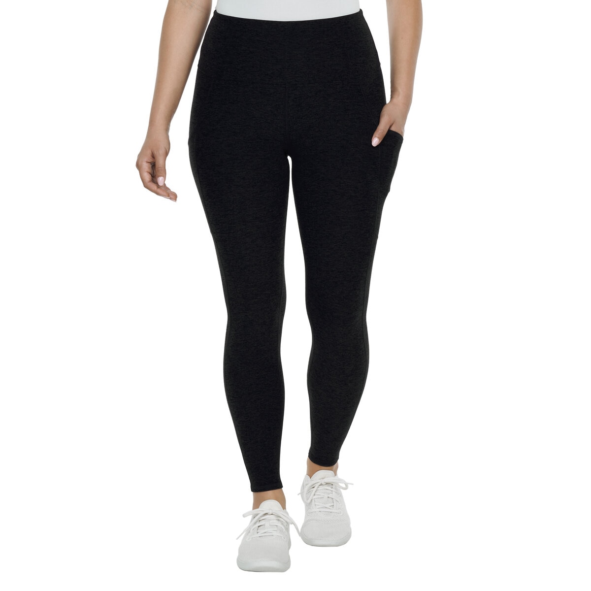 カークランドシグネチャー レディース レギンス ブラック (ブラック ノアール ヘザー) S
