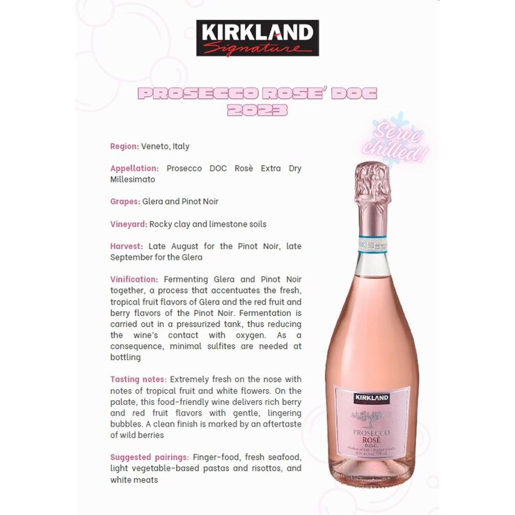 カークランド シグネチャー プロセッコ ロゼ 750ml