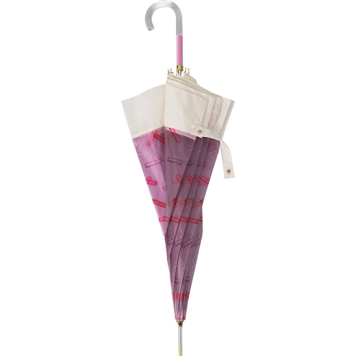 assa 雨傘長傘 CAL60 お菓子 透明 ピンク / スティックキャンディ RL836