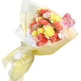 カーネーションの花束 24本 オレンジミックス 母の日期間配送 お届け日5月5日～5月10日