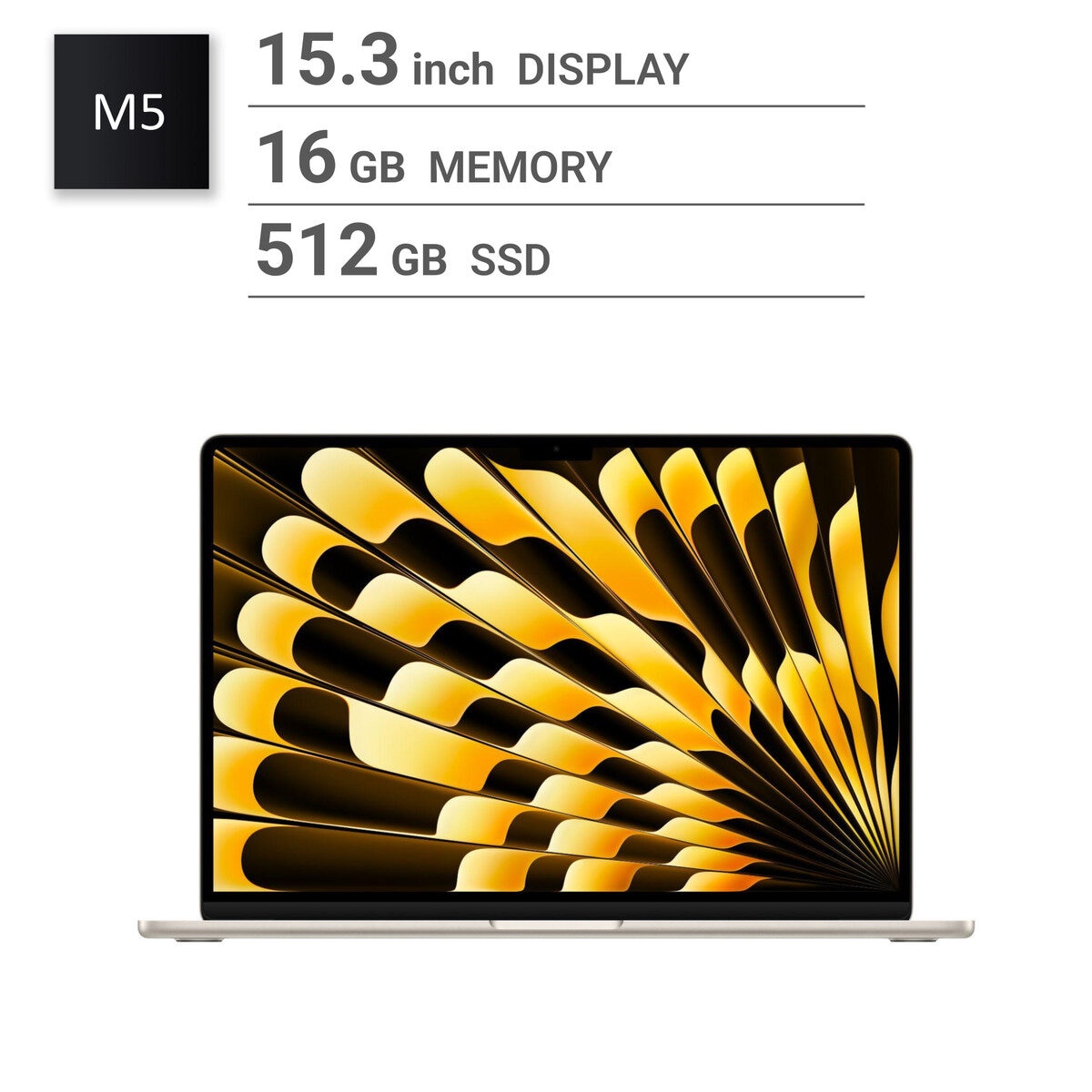Apple/MacBook Air 15インチ/10コアCPU/ 10コアGPU/M5チップ /16GB/512GB SSD-スターライト