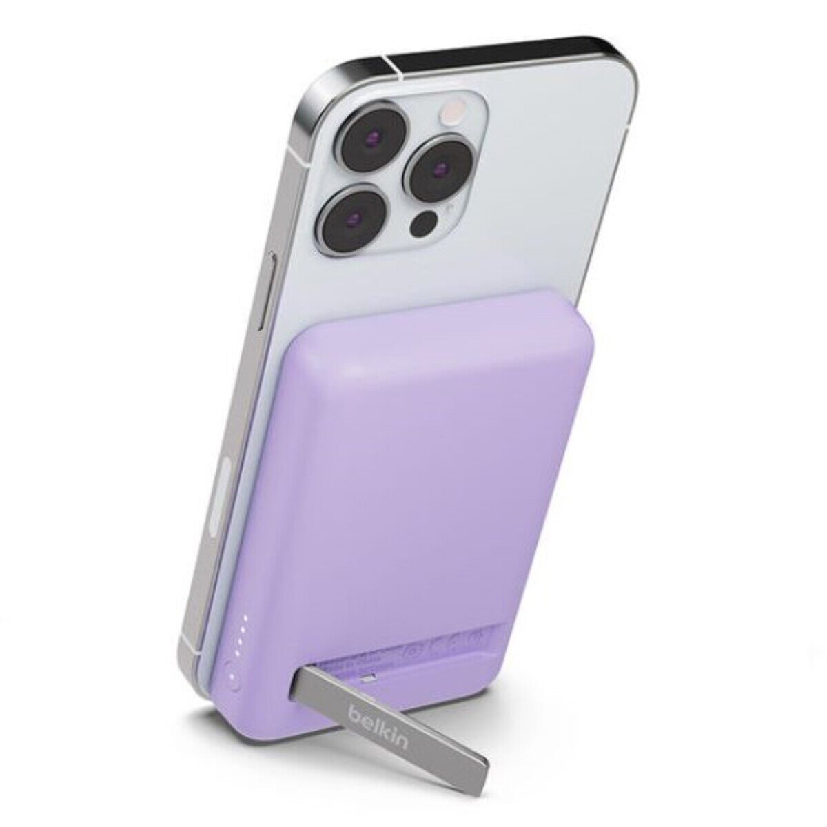 Belkin MagSafe対応 ワイヤレス モバイルバッテリー 5000mAh スタンド付き ラベンダーパープル