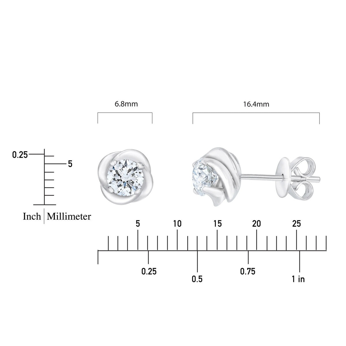 14K ホワイトゴールド 0.80カラット フローラル ピアス
