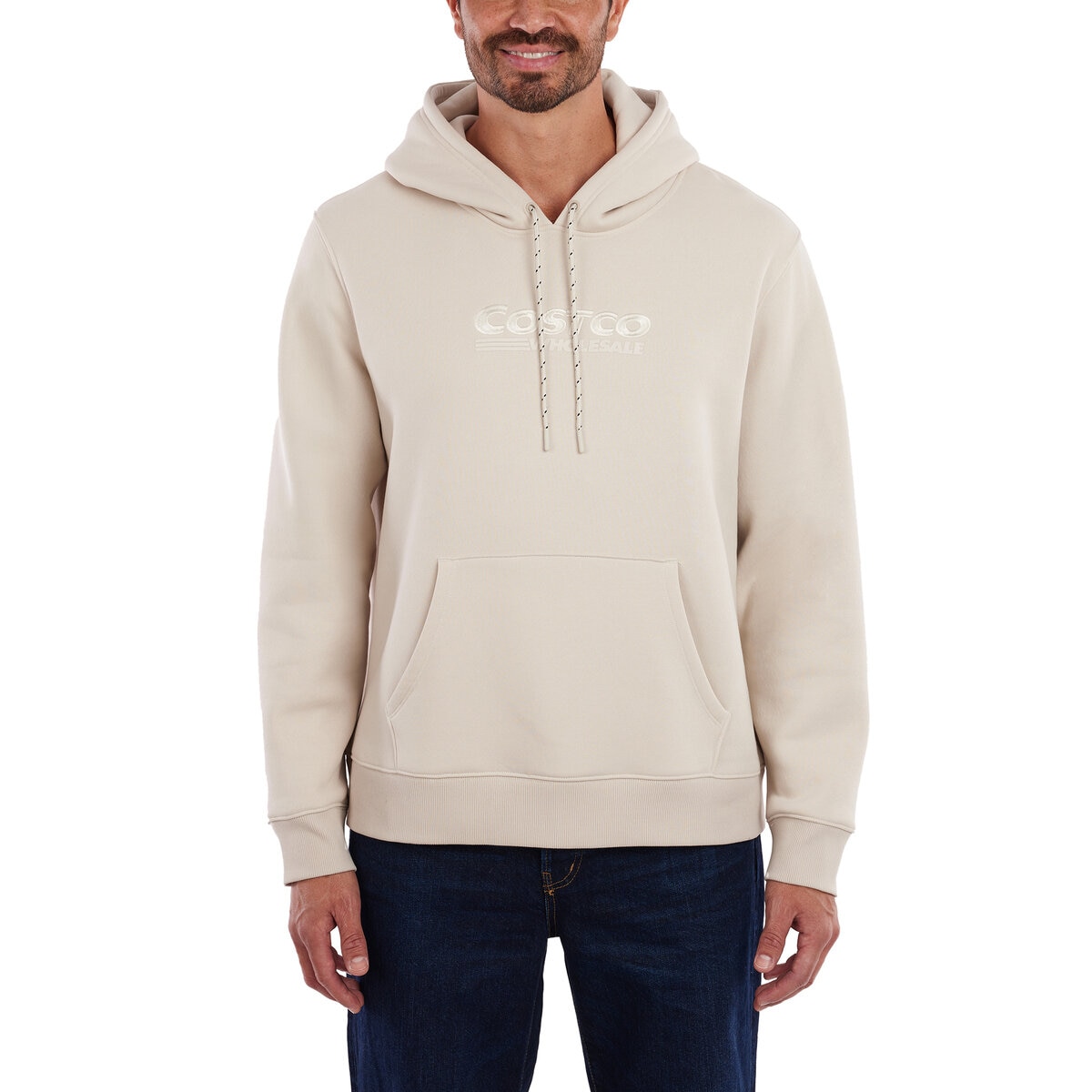 カークランドシグネチャー ユニセックス ロゴ パーカー クリーム M/L