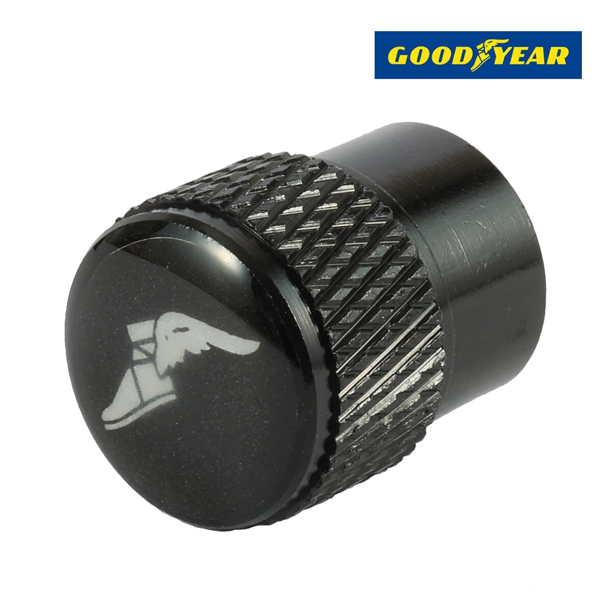 グッドイヤー エアバルブキャップ アルミ ブラック 4個入り