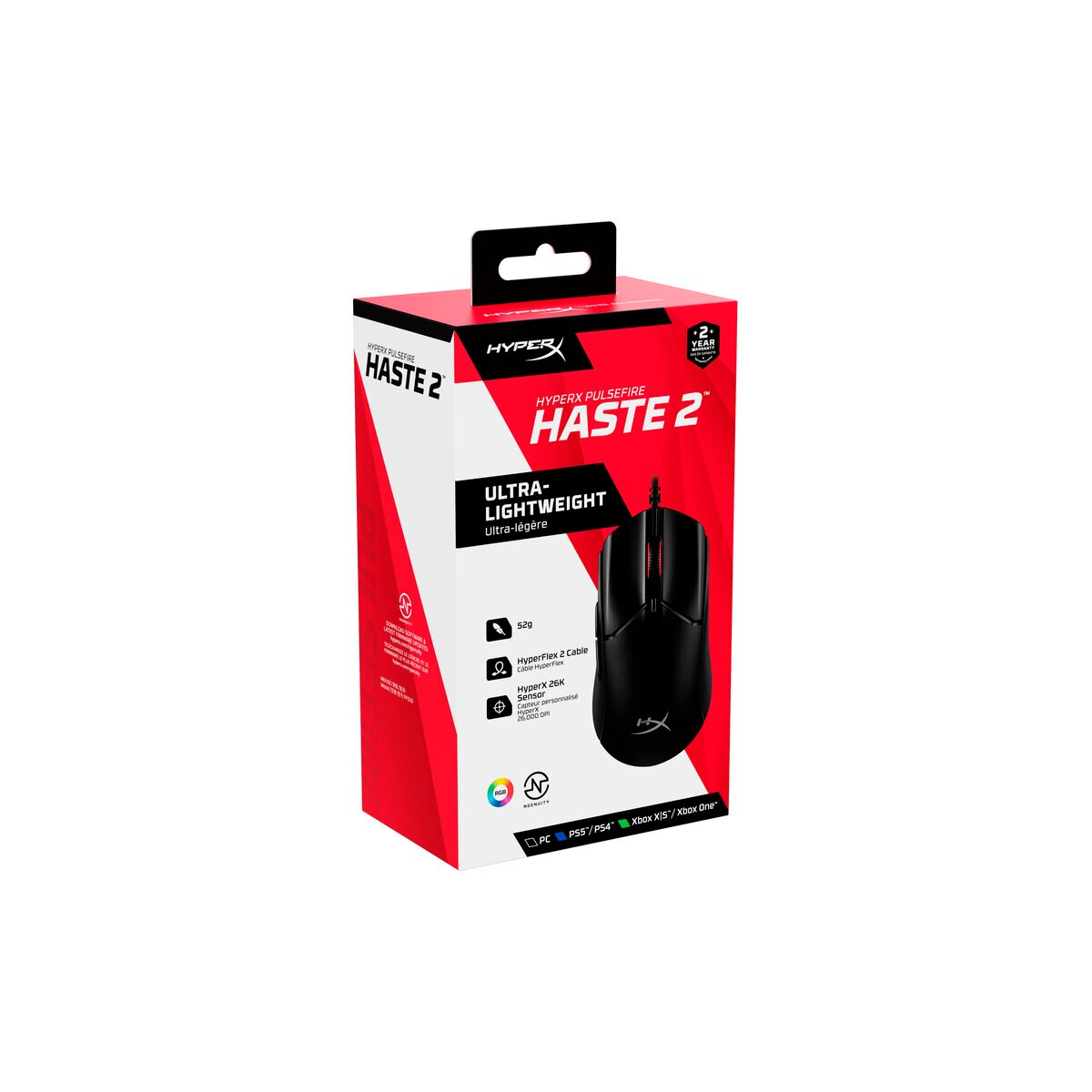 ハイパーエックス Pulsefire Haste 2 ゲーミングマウス ブラック 6N0A7AA