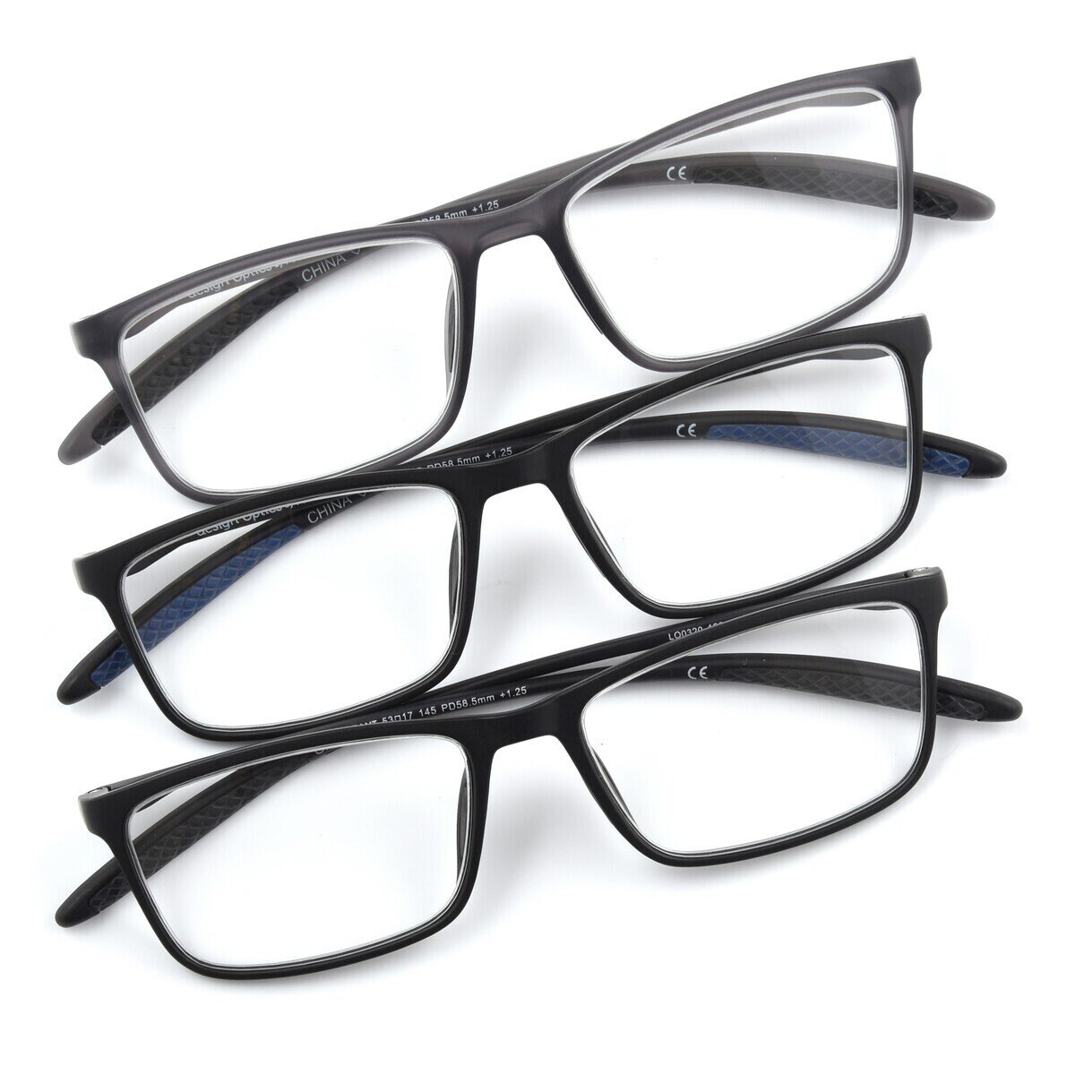 Design Optics® by Foster Grant "CHARLIE"/"DAX" リーディンググラス 1.75 3着セット