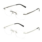Foster Grant 老眼鏡 ブルーライトカット レクタングラーリムレス +1.75 2本セット Foster Grant 老眼鏡 ブルーライトカット レクタングラーリムレス +1.75 2本セット